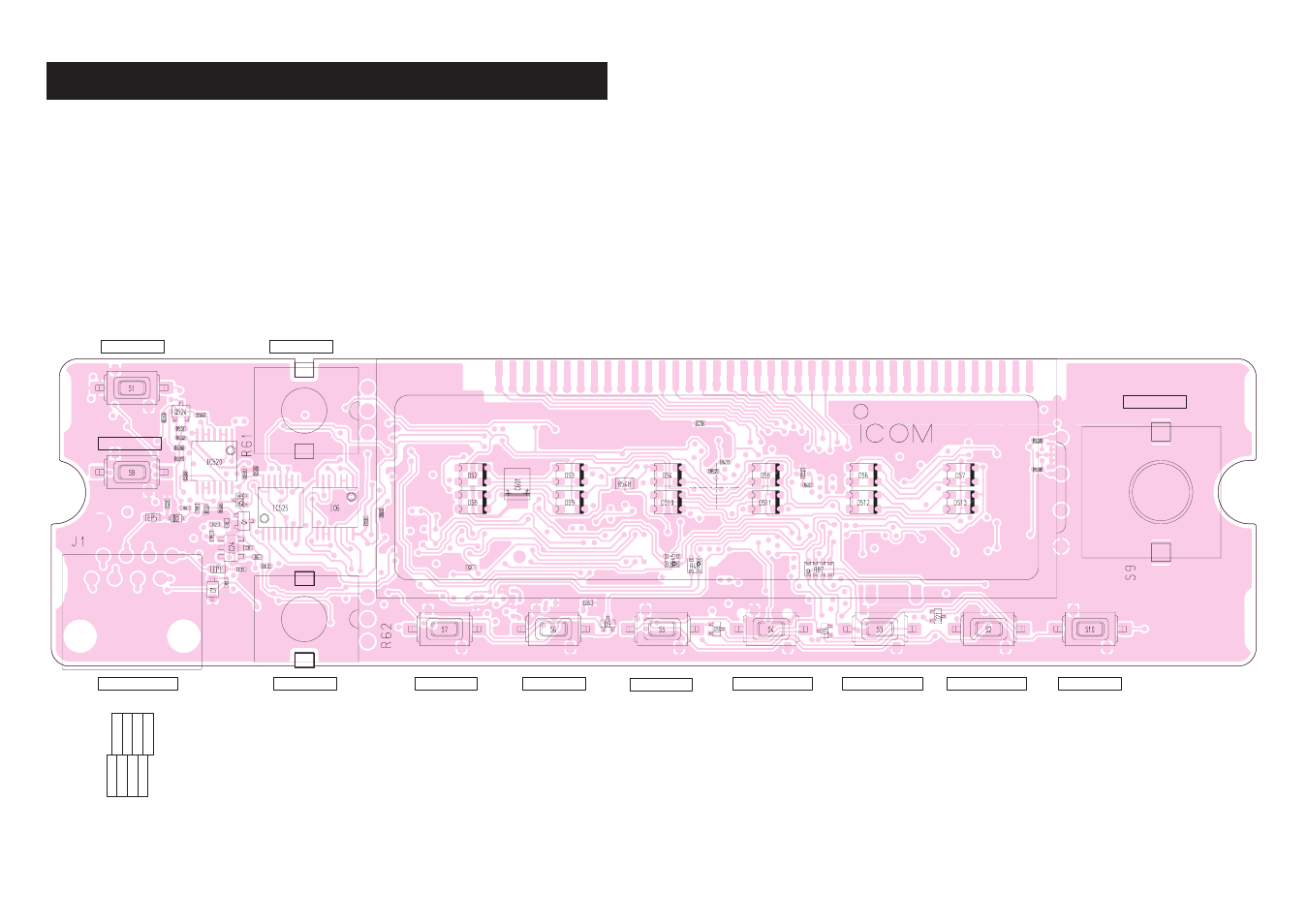 Board layouts, Ic-2200h, Logic unit (top) | 1 logic unit | Icom IC-2200H User Manual | Page 35 / 54