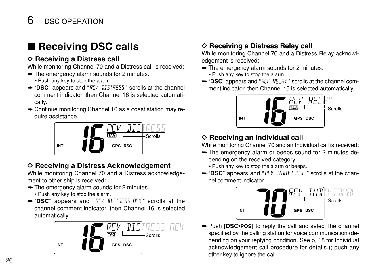 Receiving dsc calls | Icom IM422 User Manual | Page 32 / 64