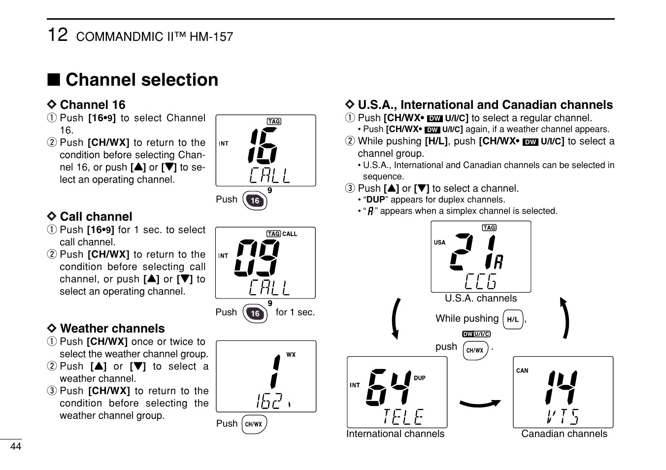 Channel selection | Icom IM422 User Manual | Page 50 / 64