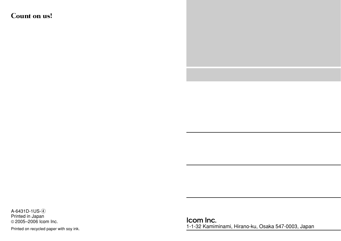 Icom IM422 User Manual | Page 64 / 64