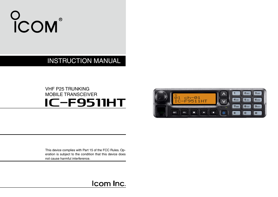 Icom IC-F9511HT User Manual | 32 pages