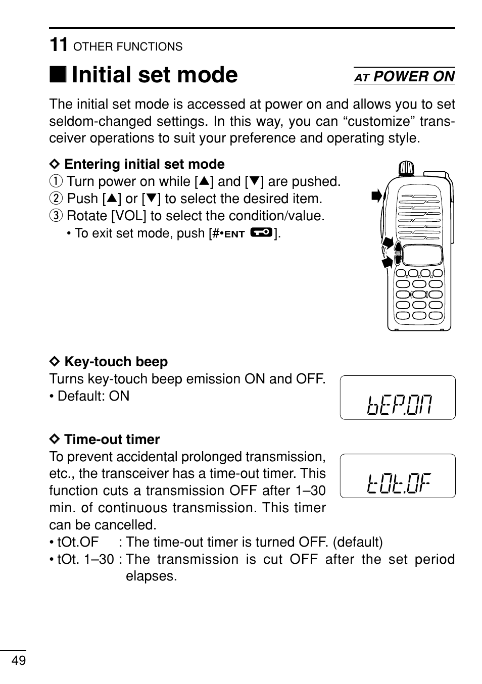 Initial set mode | Icom IC-V8 User Manual | Page 58 / 68