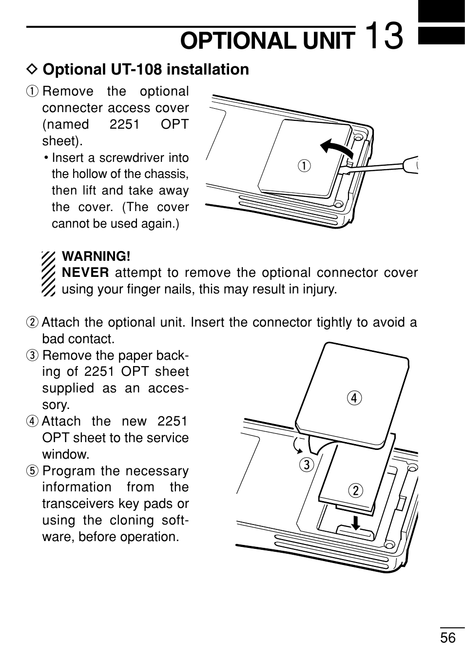 Optional unit | Icom IC-V8 User Manual | Page 65 / 68