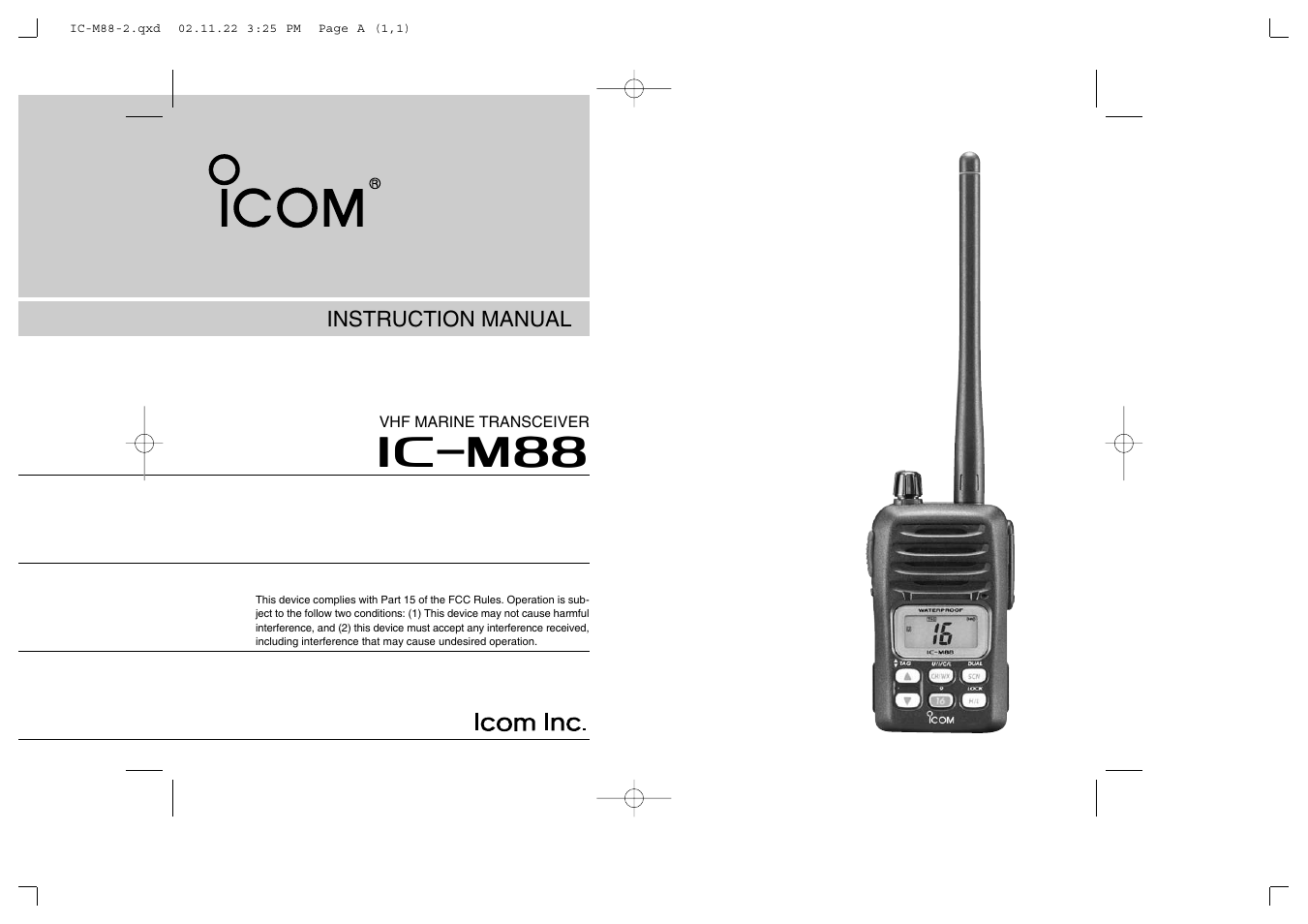 Icom IC-M88 User Manual | 40 pages