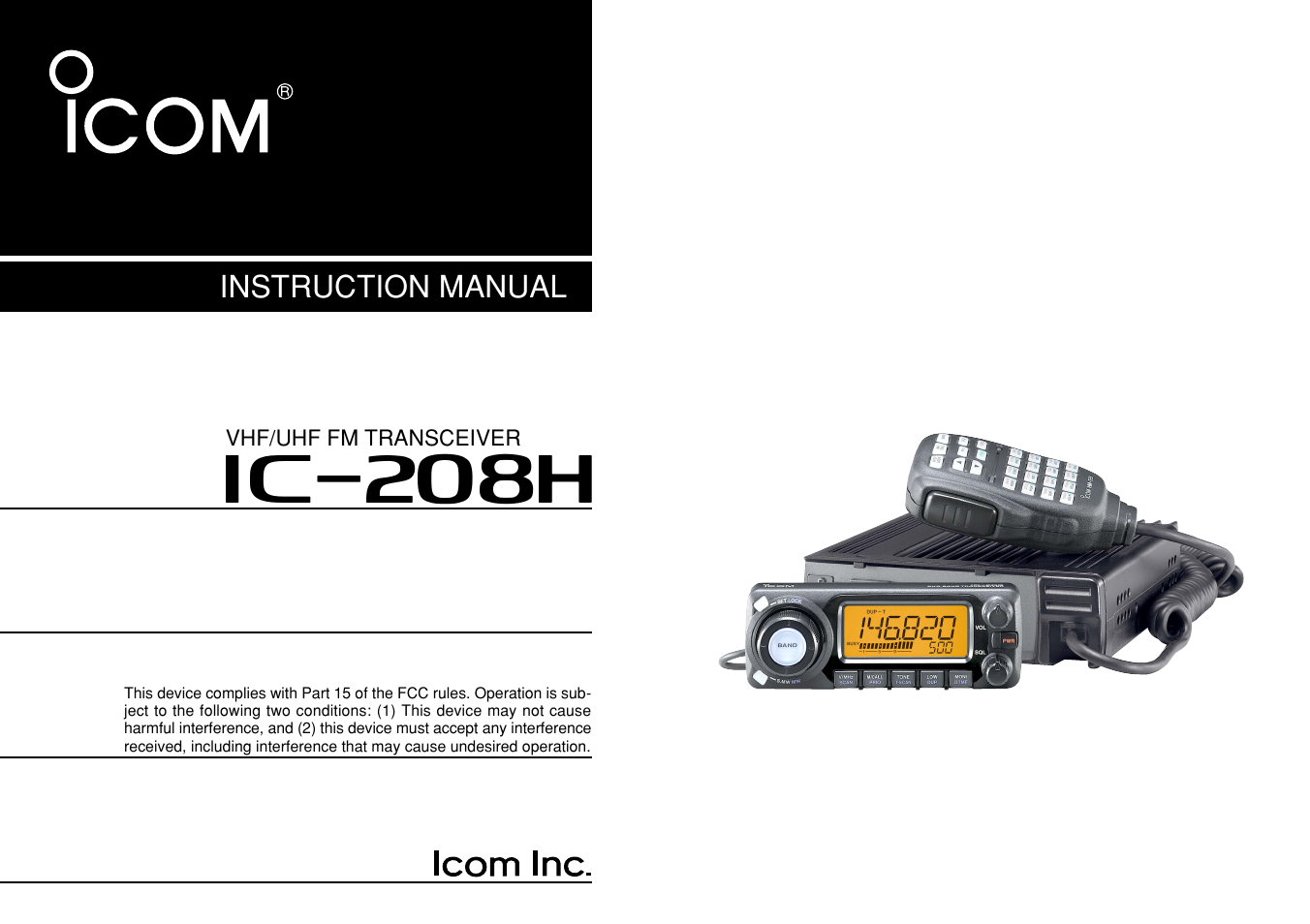 Icom IC-208H User Manual | 96 pages