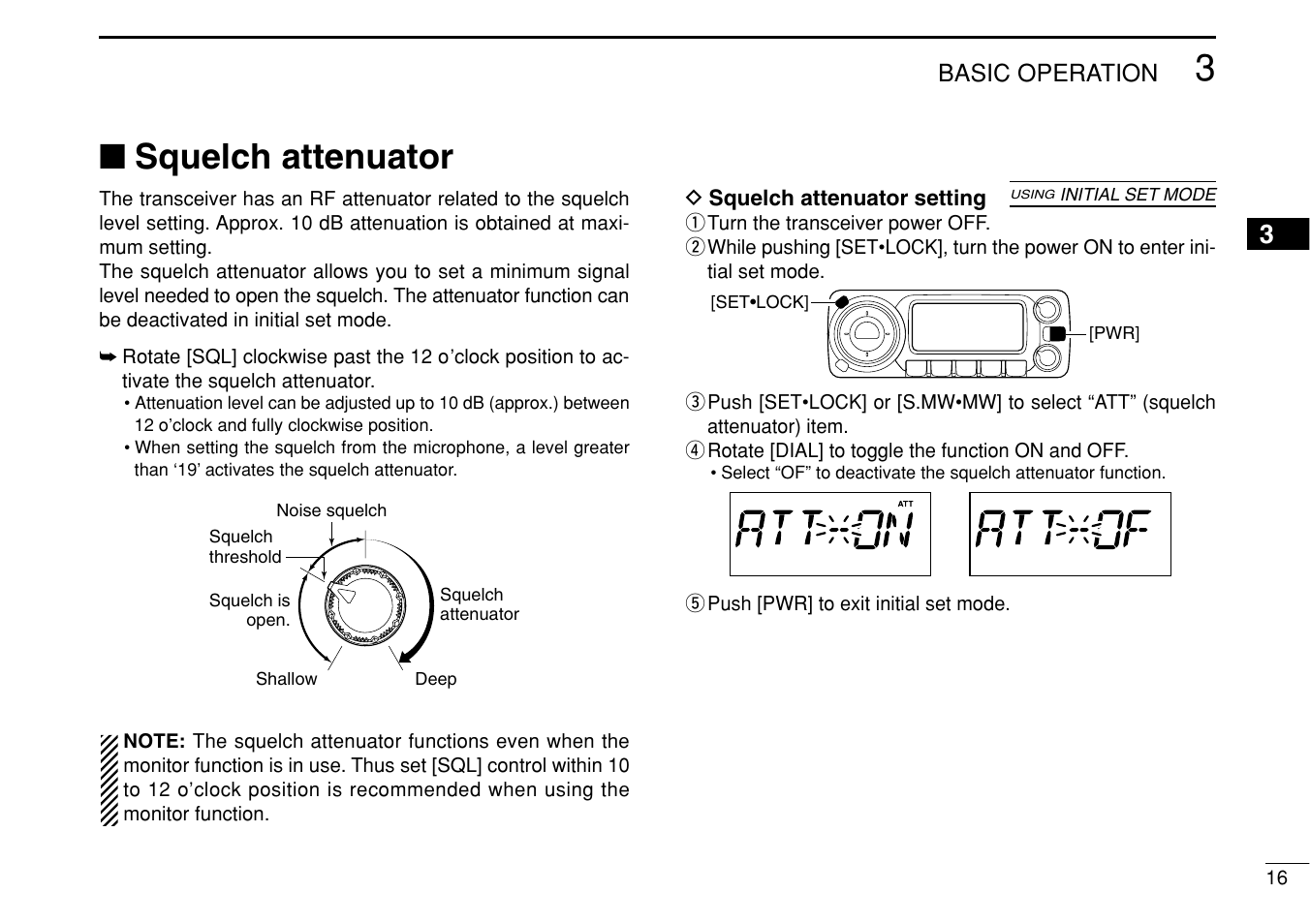 Squelch attenuator | Icom IC-208H User Manual | Page 31 / 96