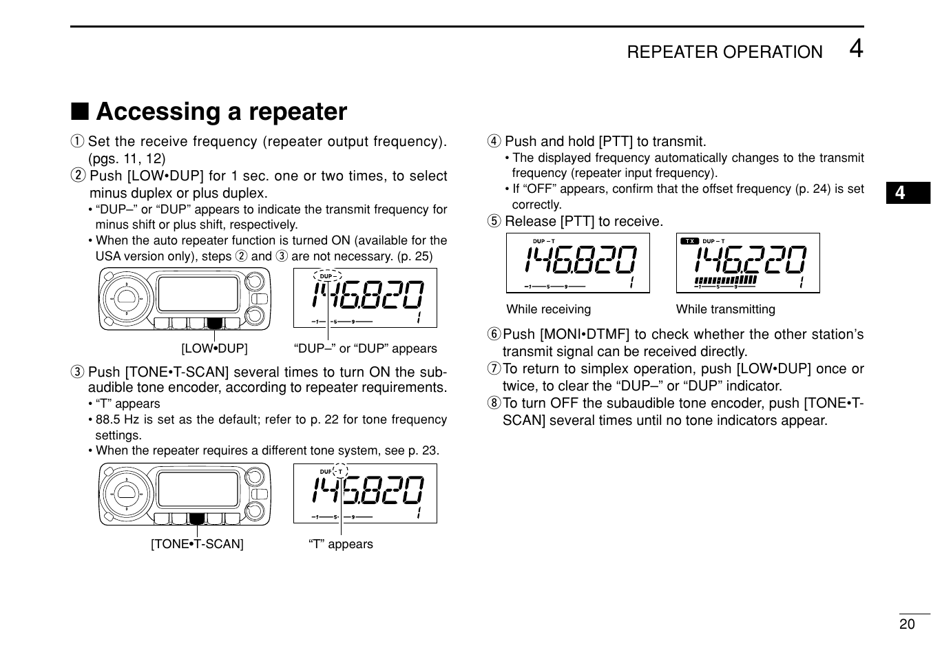 Accessing a repeater | Icom IC-208H User Manual | Page 35 / 96