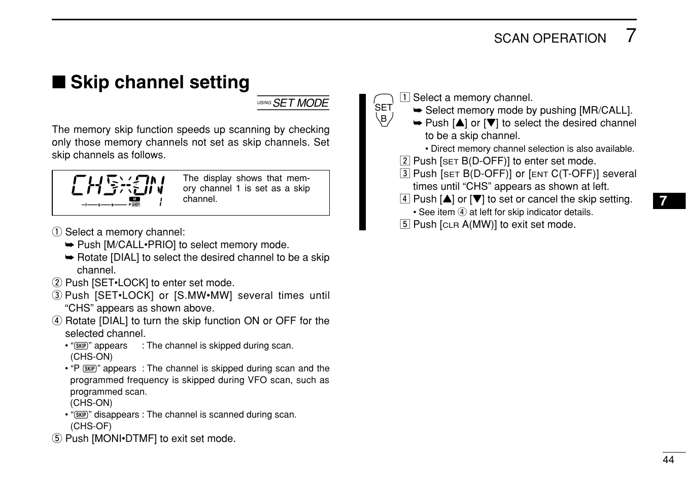 Skip channel setting | Icom IC-208H User Manual | Page 59 / 96