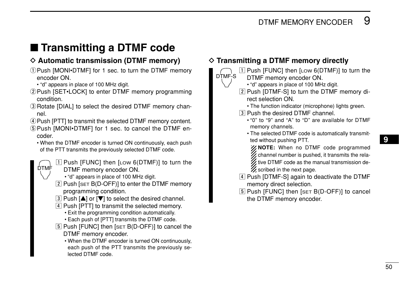 Transmitting a dtmf code | Icom IC-208H User Manual | Page 65 / 96