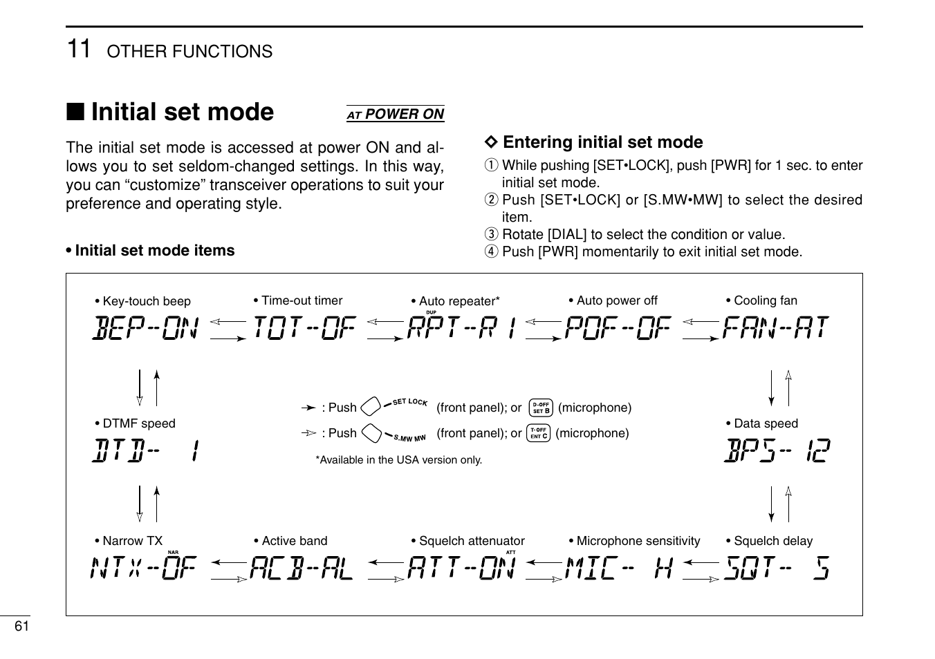 Initial set mode | Icom IC-208H User Manual | Page 76 / 96