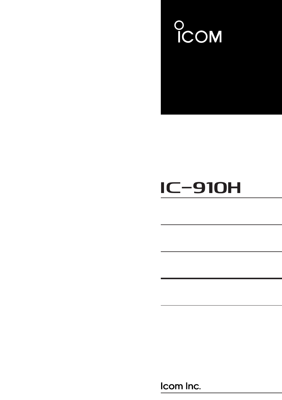 Icom IC-910H User Manual | 78 pages