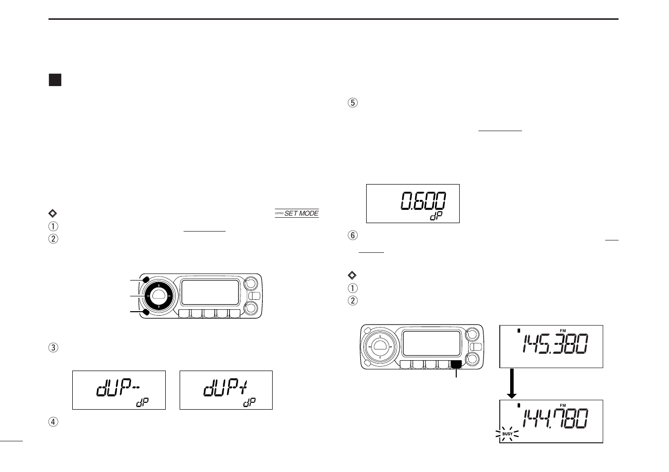 Duplex operation | Icom IC-R1500 User Manual | Page 20 / 56