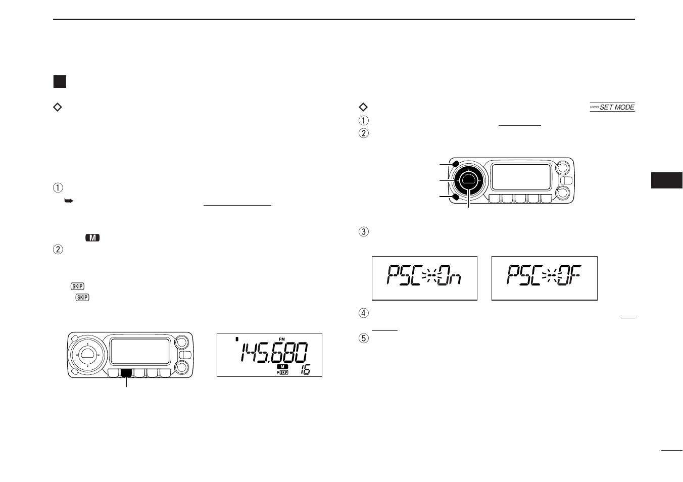 Skip scan | Icom IC-R1500 User Manual | Page 33 / 56