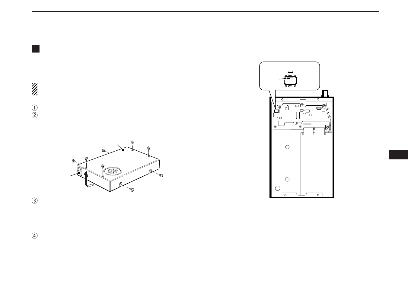 Internal audio switch | Icom IC-R1500 User Manual | Page 53 / 56