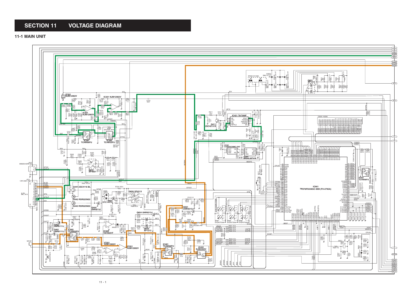 Voltage diagram, 1 main unit | Icom IC-GM1600E User Manual | Page 31 / 34