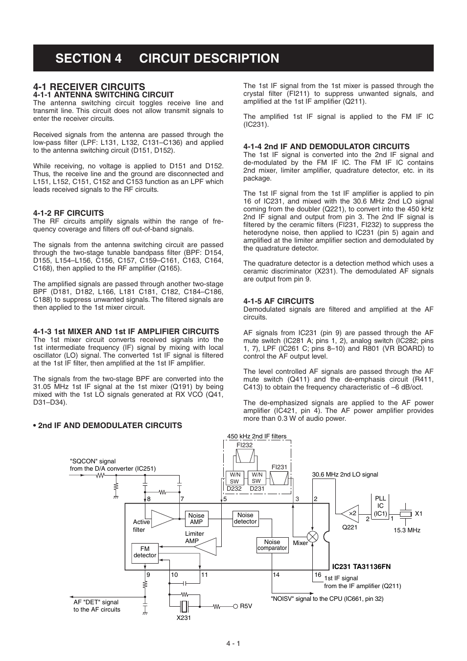 Circuit description, Receiver circuits, 1 receiver circuits | Icom IC-GM1600E User Manual | Page 8 / 34