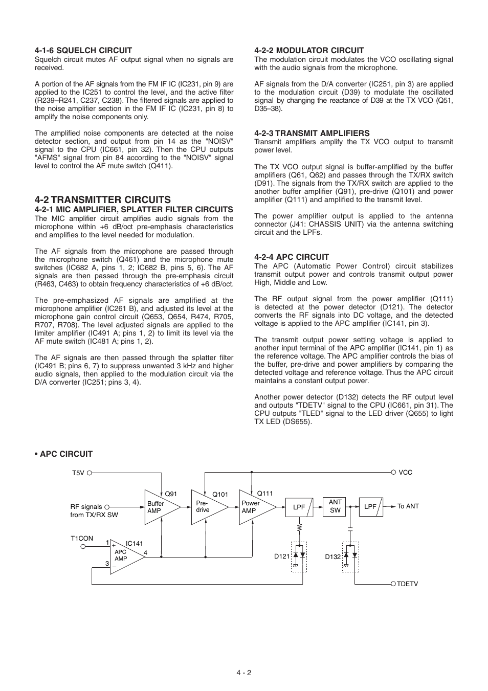 Transmitter circuits, 2 transmitter circuits | Icom IC-GM1600E User Manual | Page 9 / 34