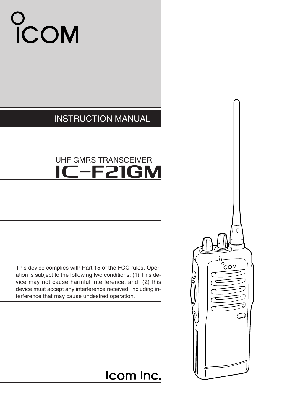 Icom IC-F21GM User Manual | 32 pages