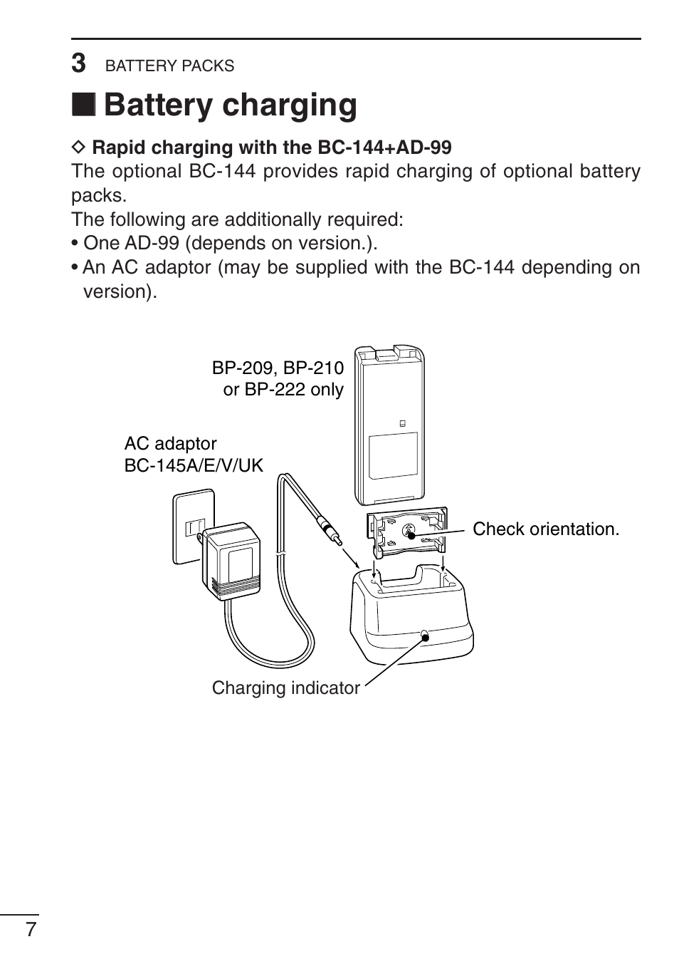Battery charging | Icom IC-F21GM User Manual | Page 14 / 32