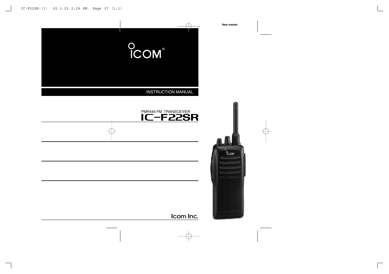 Icom iF22SR User Manual | 36 pages