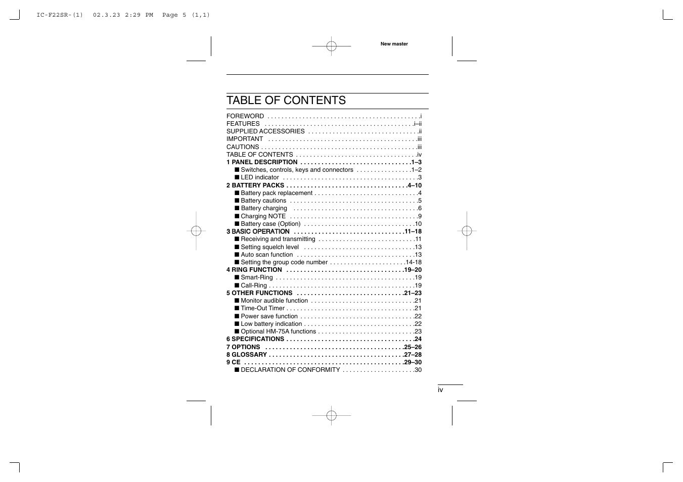 Icom iF22SR User Manual | Page 5 / 36