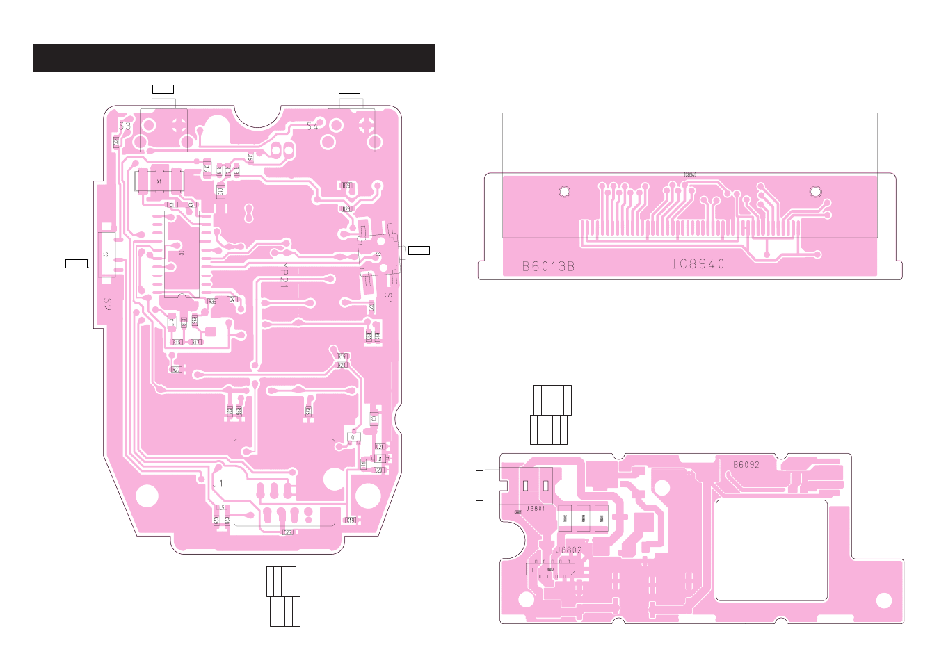 Board layouts, Hm-146, Rc-26 | Connect board, Rear board, 1 hm-146, 2 rc-26 | Icom IC-F7000 User Manual | Page 54 / 79