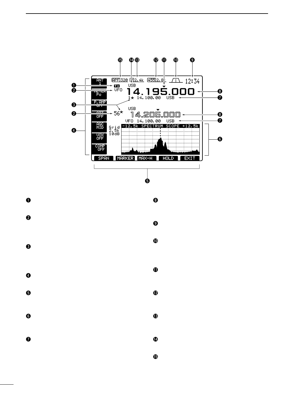 Lcd display | Icom IC-756 User Manual | Page 12 / 72