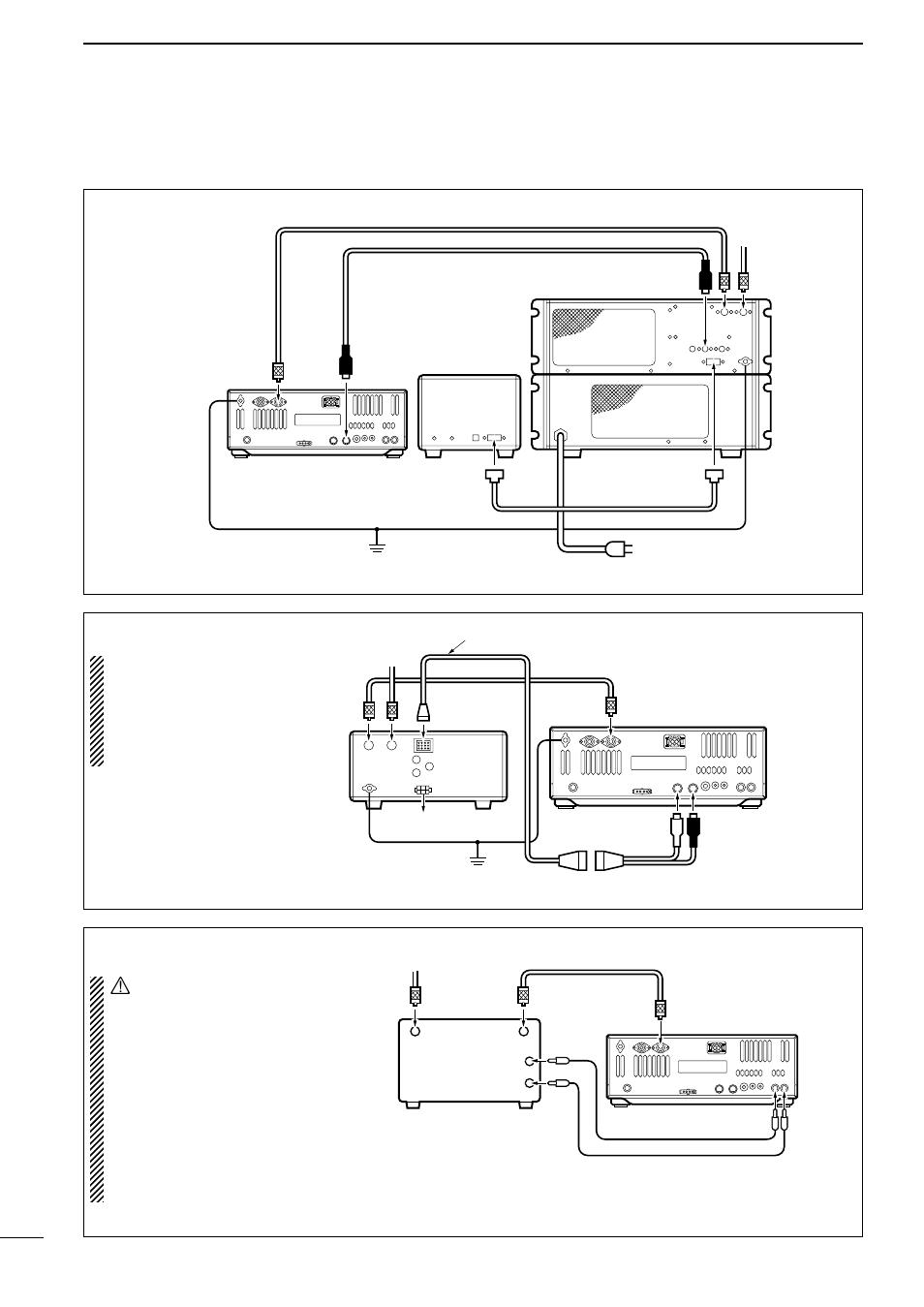 Linear amplifier connections, Rwarning, Caution | Icom IC-756 User Manual | Page 20 / 72