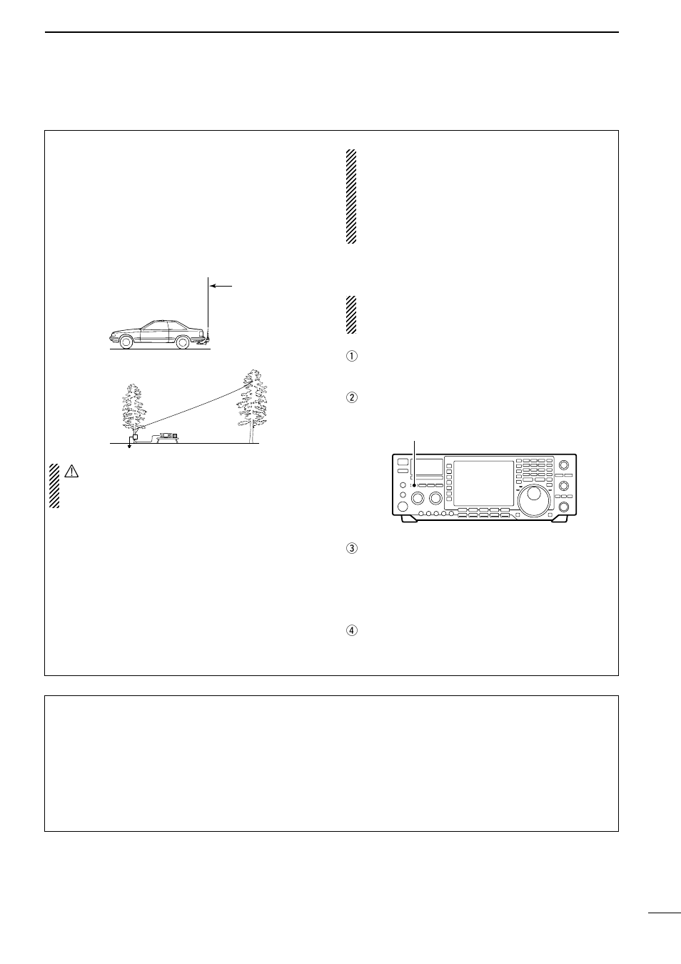 Optional external tuner operation, Rwarning: high voltage | Icom IC-756 User Manual | Page 43 / 72