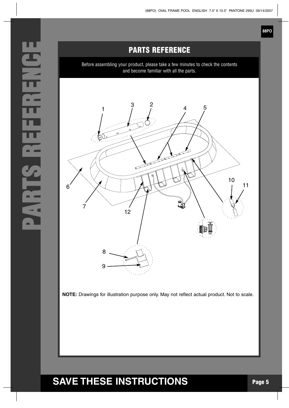 Pp aa rr tt ss rr ee ff ee rr ee nn cc ee | Intex Recreation 88PO User Manual | Page 5 / 19