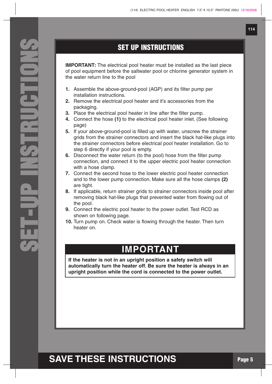 Intex Recreation HT30220 User Manual | Page 5 / 15