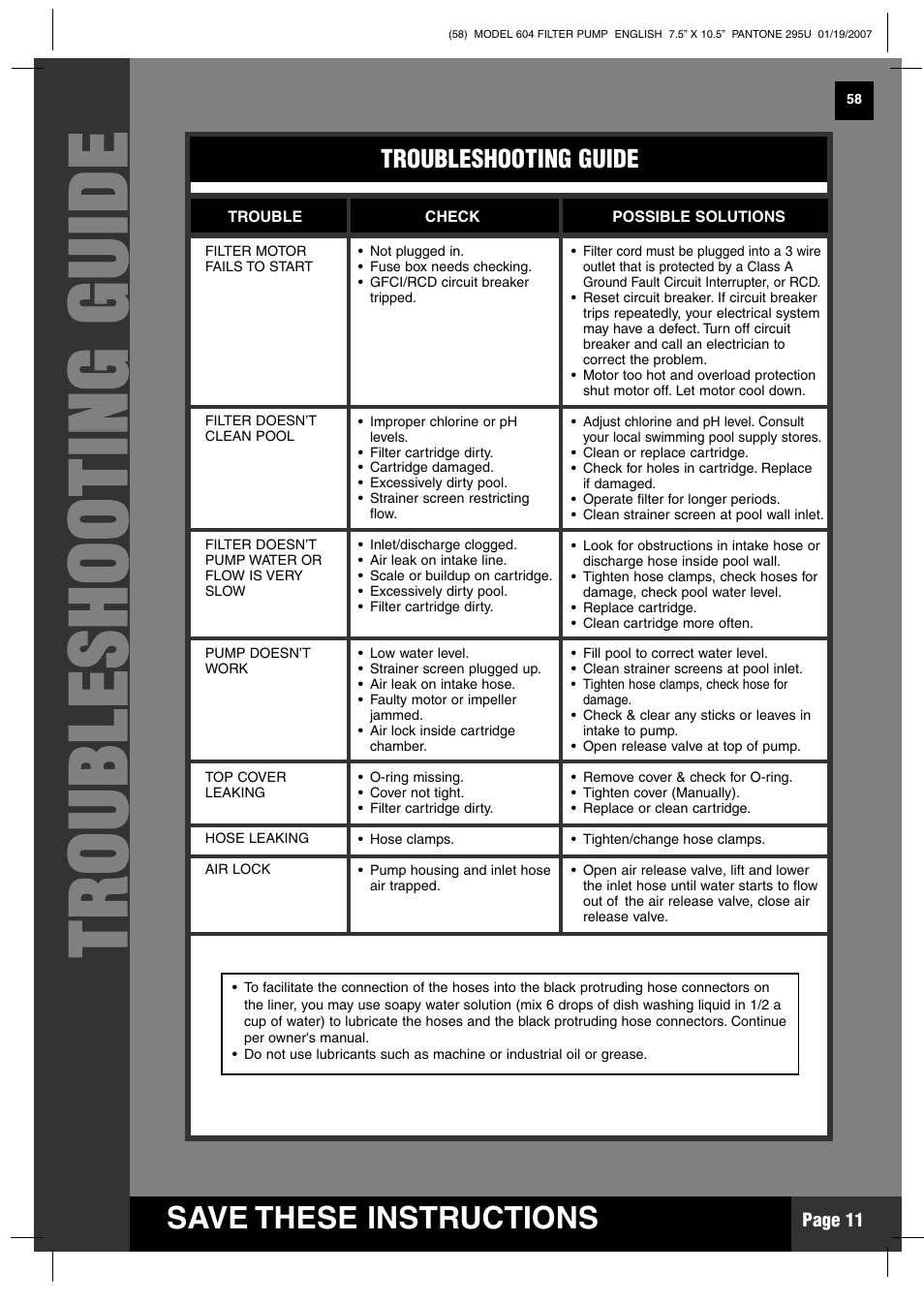 Intex Recreation Krystal Clear 604 User Manual | Page 11 / 15