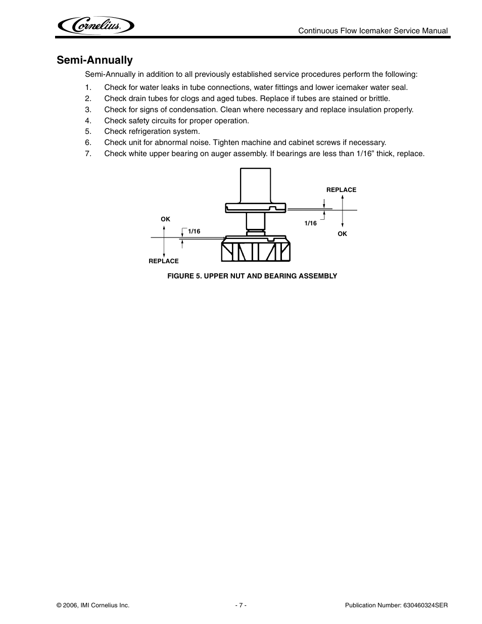 Semi-annually | Cornelius WCF1411-A User Manual | Page 11 / 22