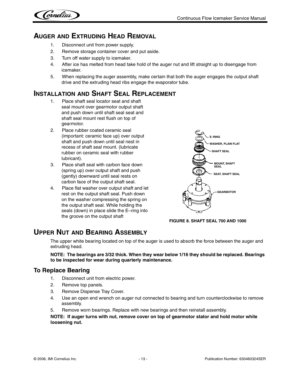 Cornelius WCF1411-A User Manual | Page 17 / 22