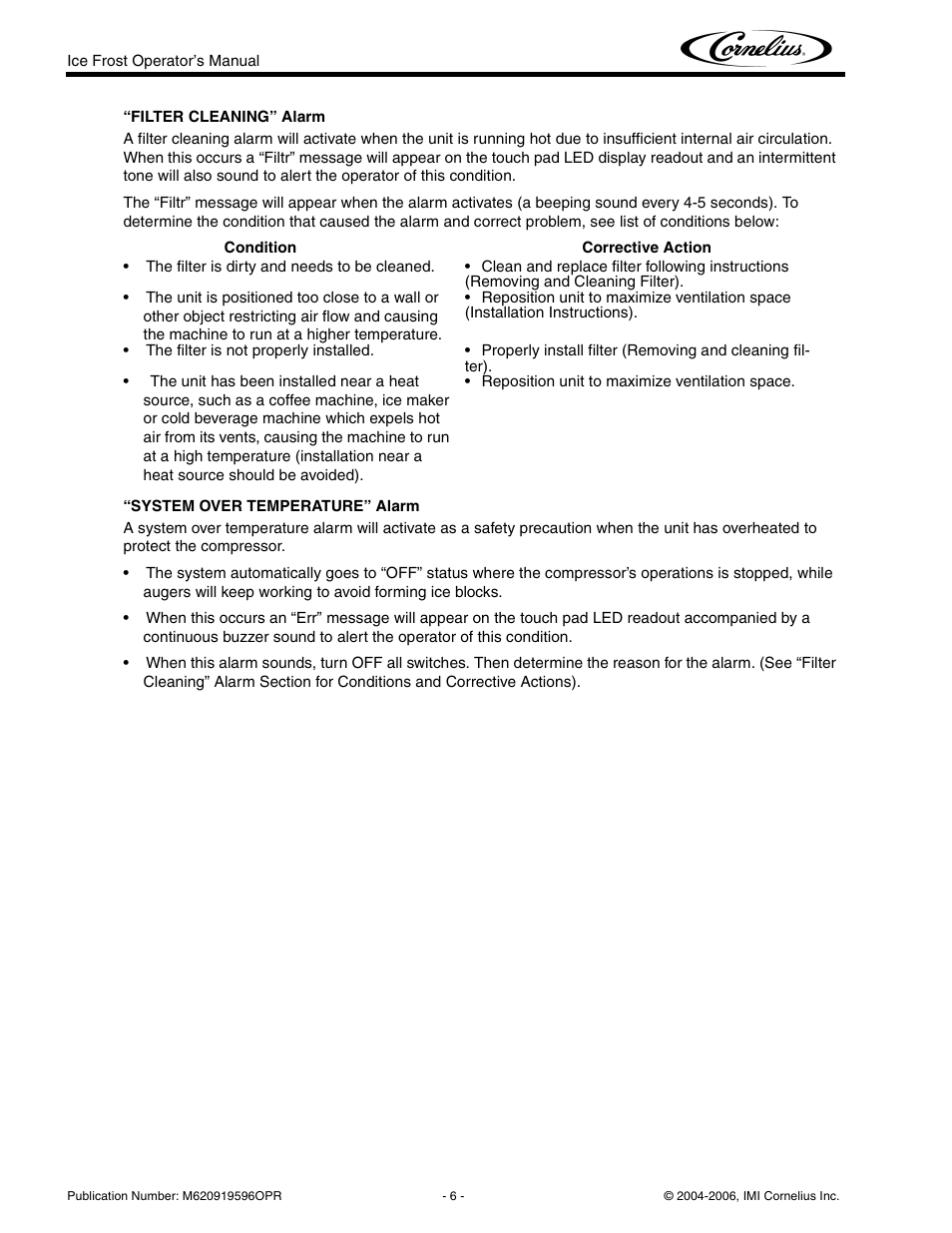 Cornelius ICE FROST User Manual | Page 10 / 32