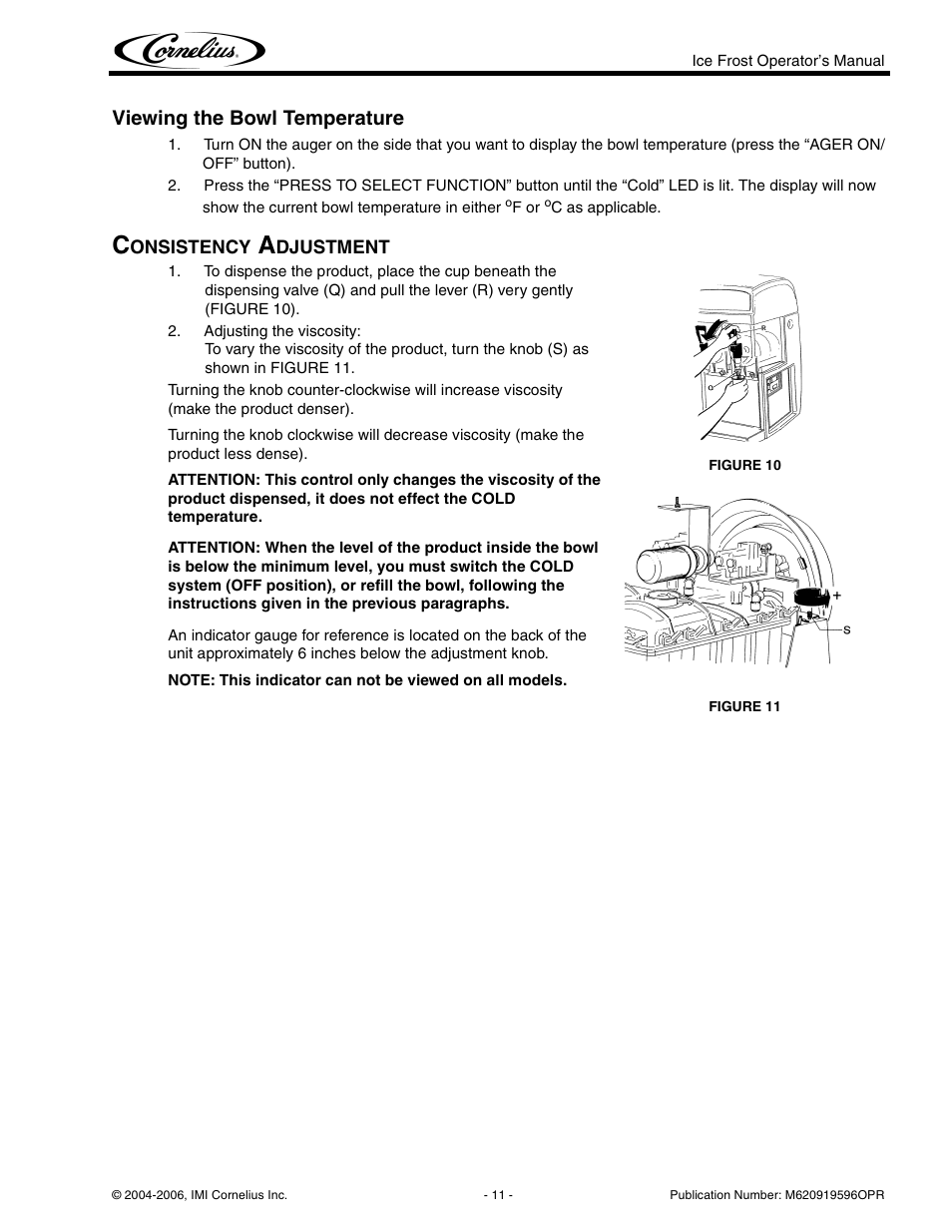 Viewing the bowl temperature | Cornelius ICE FROST User Manual | Page 15 / 32