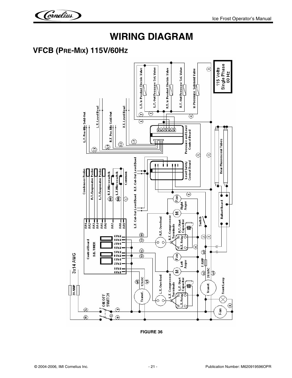 Wiring diagram, Vfcb (p | Cornelius ICE FROST User Manual | Page 25 / 32