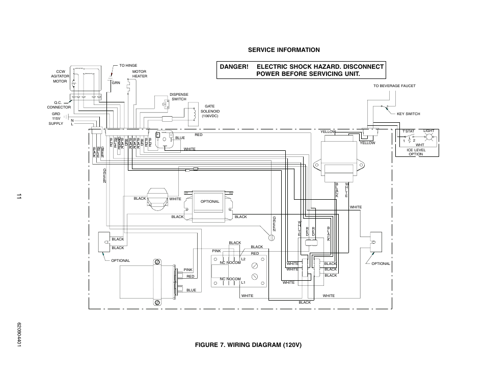 Figure 7. wiring diagram (120v) | Cornelius ENDURO-150 User Manual | Page 13 / 18