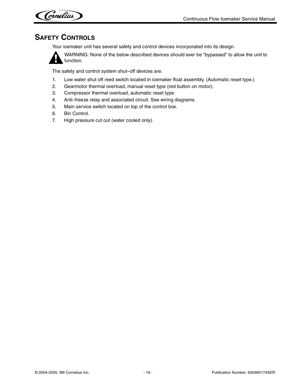 Cornelius 700 - Series User Manual | Page 23 / 26