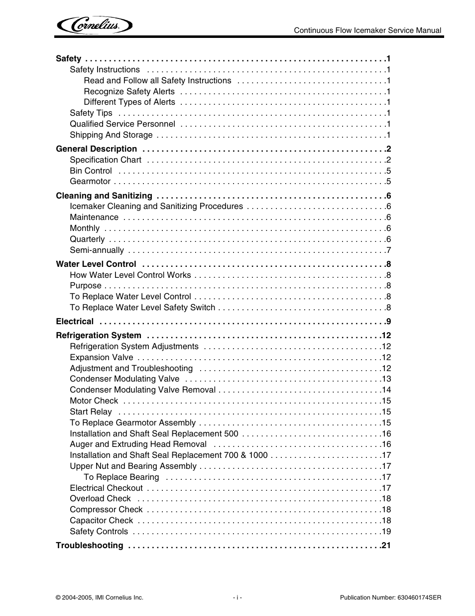 Cornelius 700 - Series User Manual | Page 3 / 26