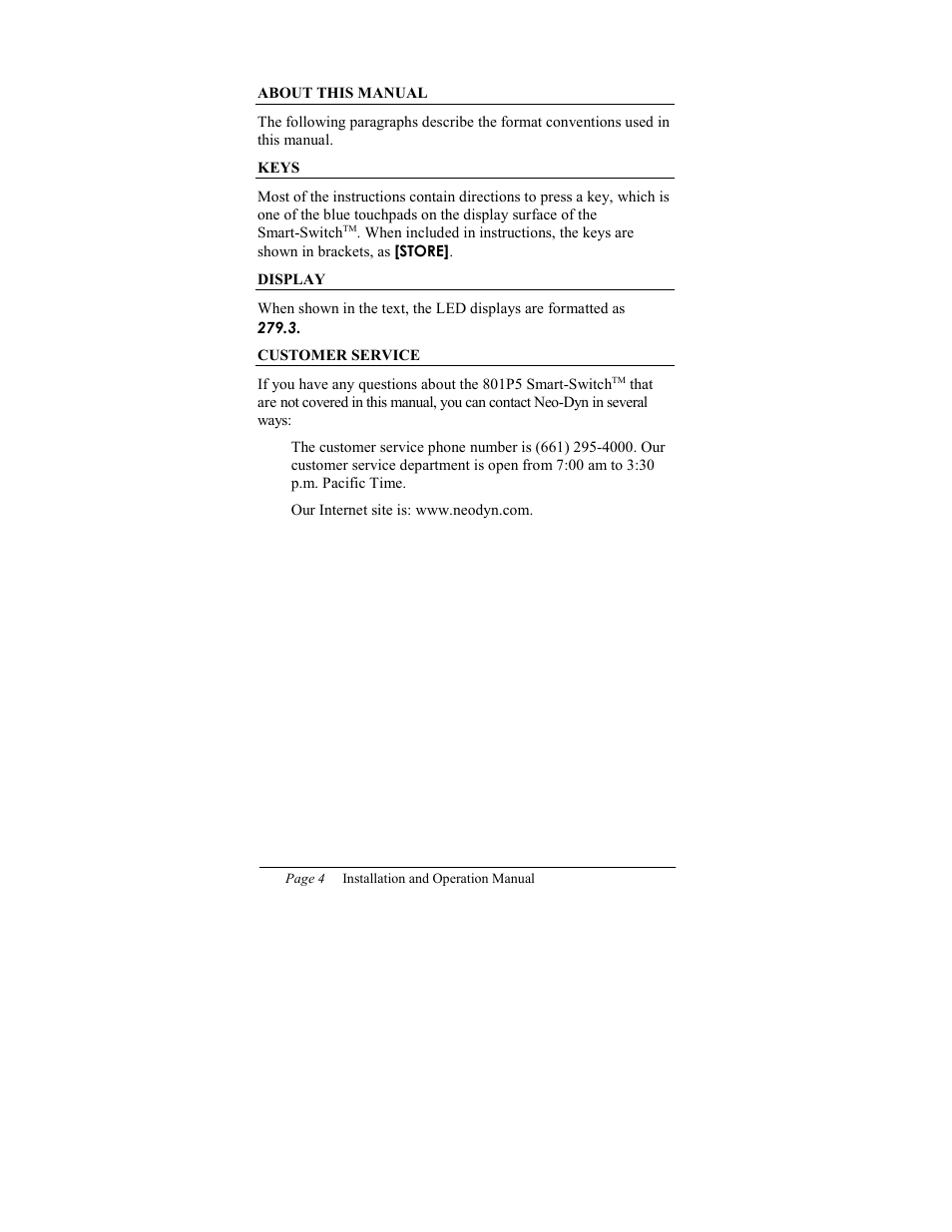 ITT SMART SWITCH 801P5 User Manual | Page 8 / 45