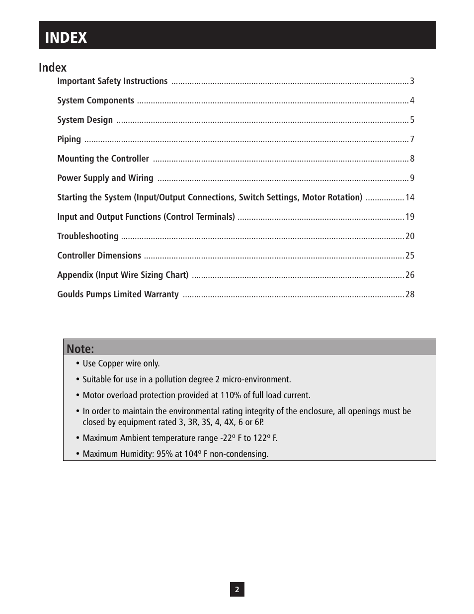 Index | ITT S-DRIVE IM213 User Manual | Page 2 / 84