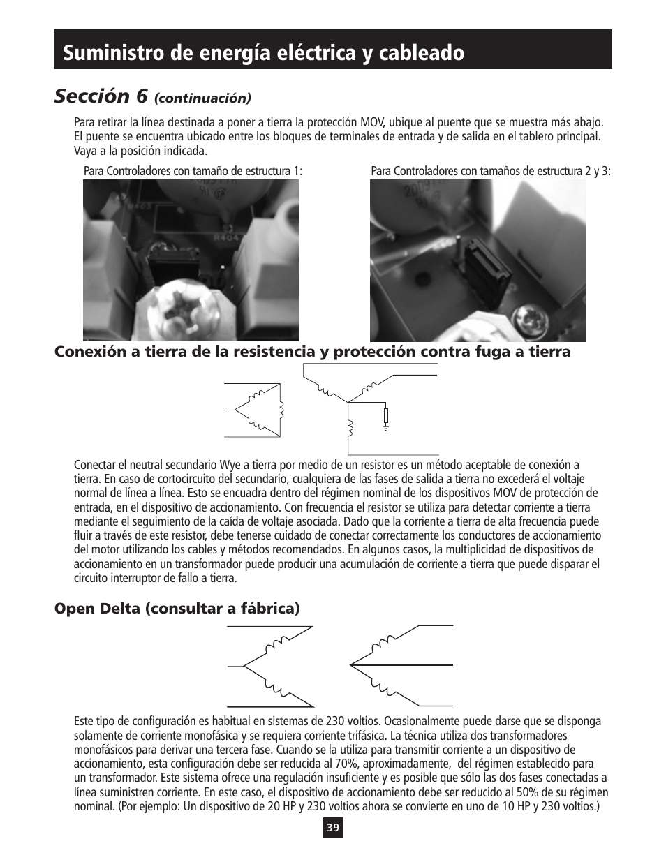 Suministro de energía eléctrica y cableado, Sección 6 | ITT S-DRIVE IM213 User Manual | Page 39 / 84