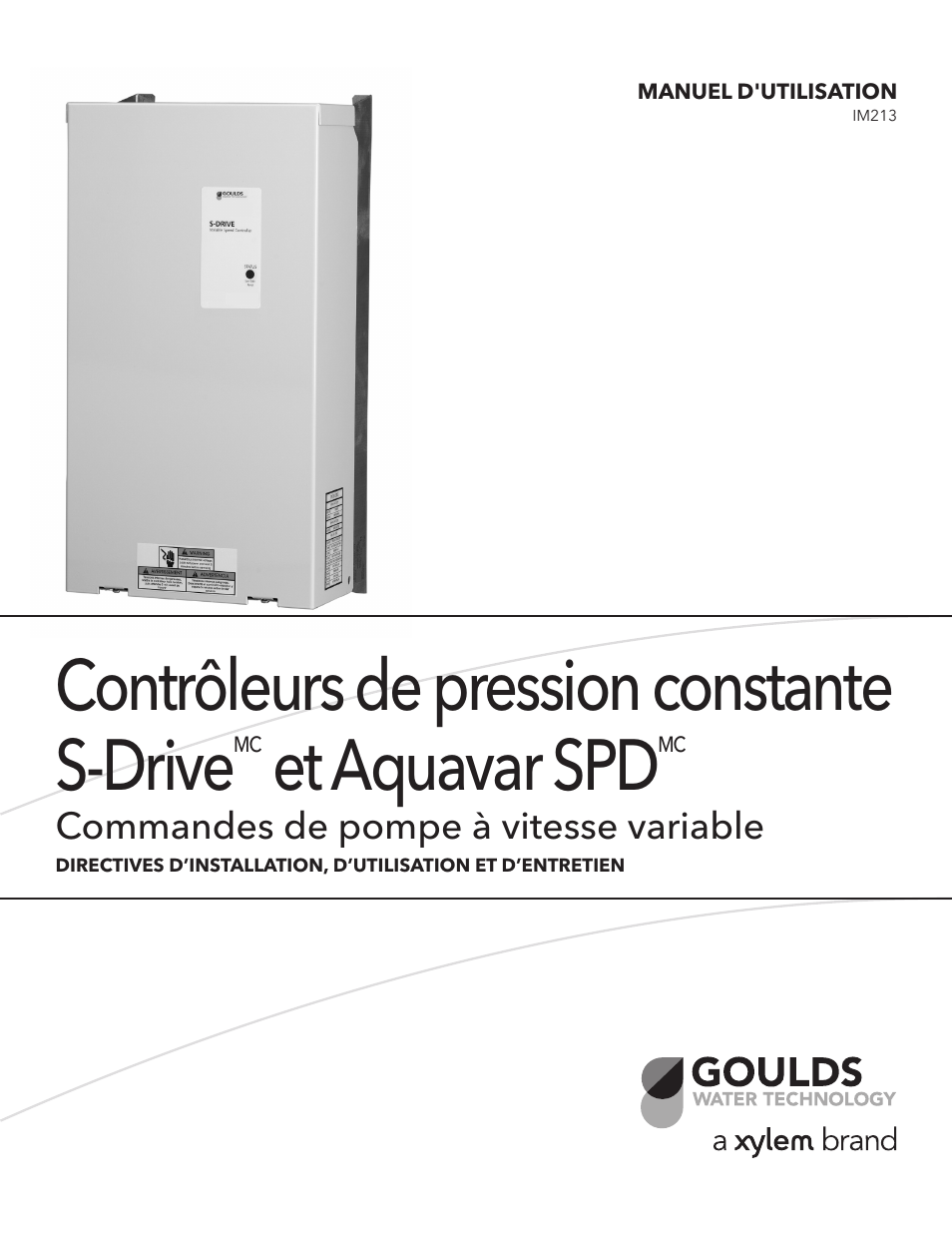 Contrôleurs de pression constante s-drive, Et aquavar spd | ITT S-DRIVE IM213 User Manual | Page 57 / 84