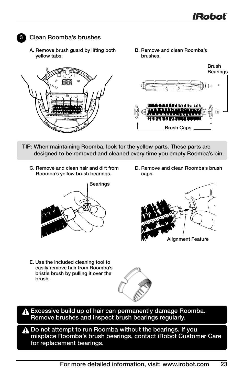 iRobot Roomba 600 Series User Manual | Page 23 / 36