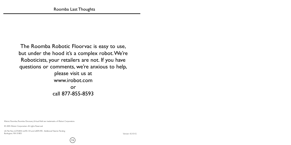 iRobot 4210 User Manual | Page 10 / 10