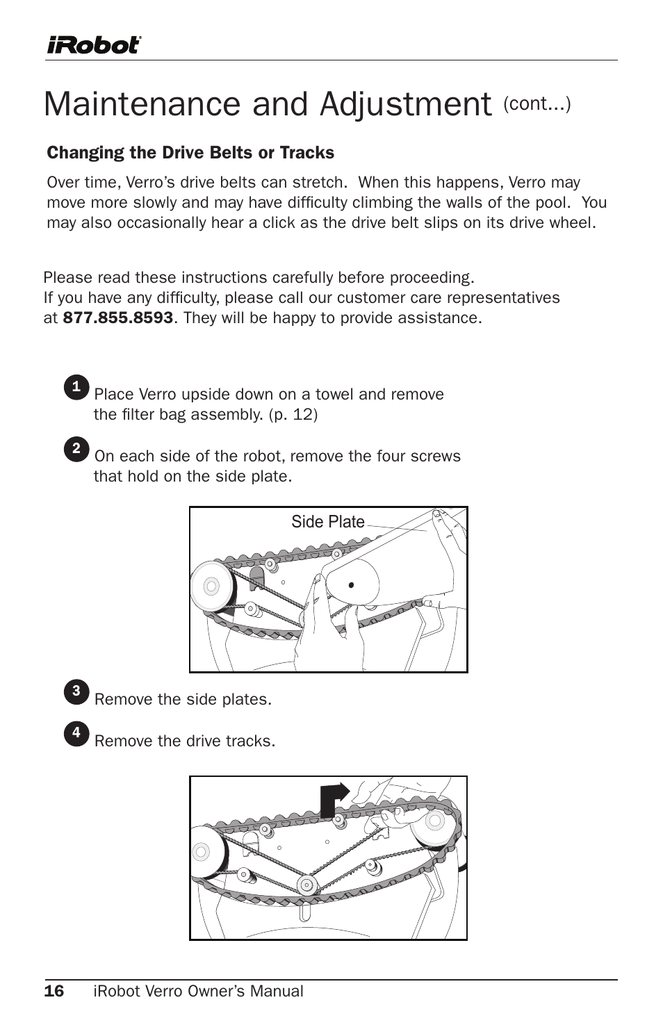 Maintenance and adjustment | iRobot 600 User Manual | Page 16 / 22