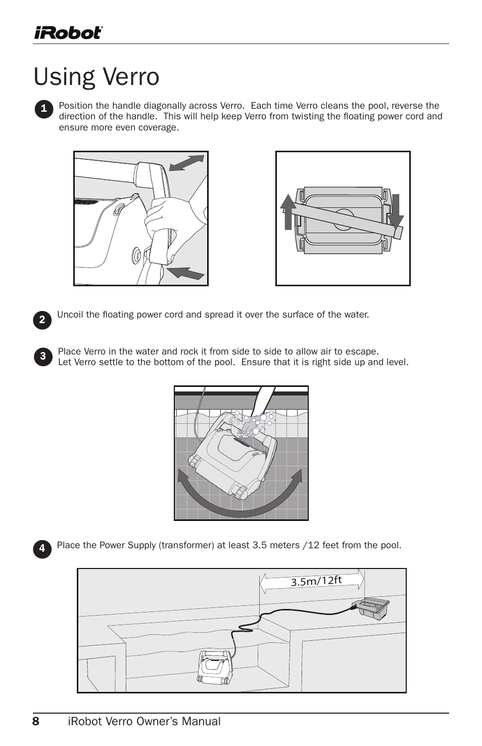 Using verro | iRobot 600 User Manual | Page 8 / 22