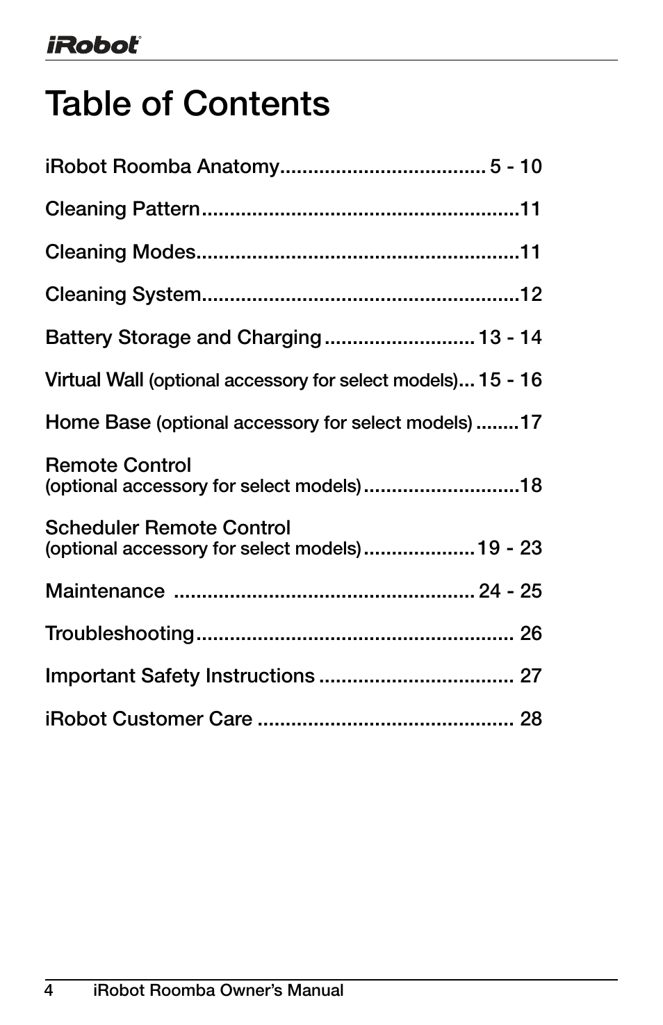 iRobot DISCOVERY 400 User Manual | Page 4 / 28