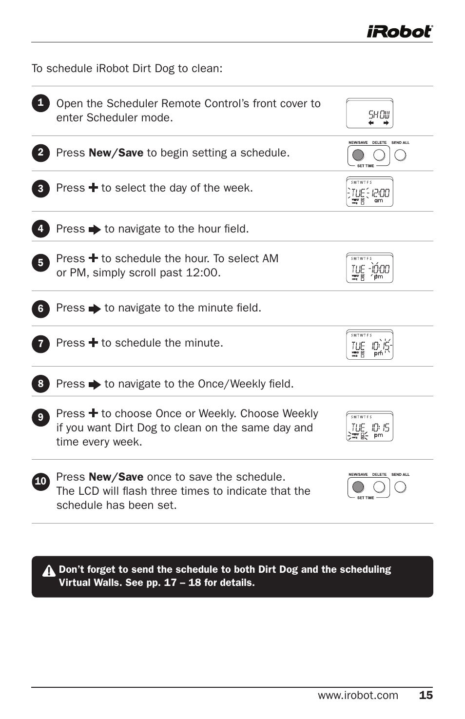 iRobot Robot User Manual | Page 15 / 22